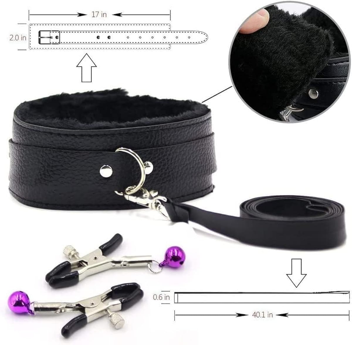 Kit de Bondage SM – Menottes Poignets & Chevilles avec Sangles de Lit – Accessoires pour Jeux Intimes en Couple