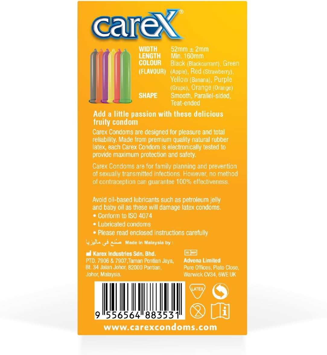 🍓 Carex Préservatifs Saveurs Assorties – 12 unités