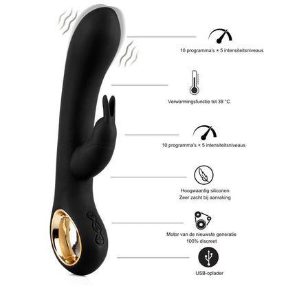 HUGBOX Sextoy Rabbit Vibromasseur avec réchauffement Amour Secret