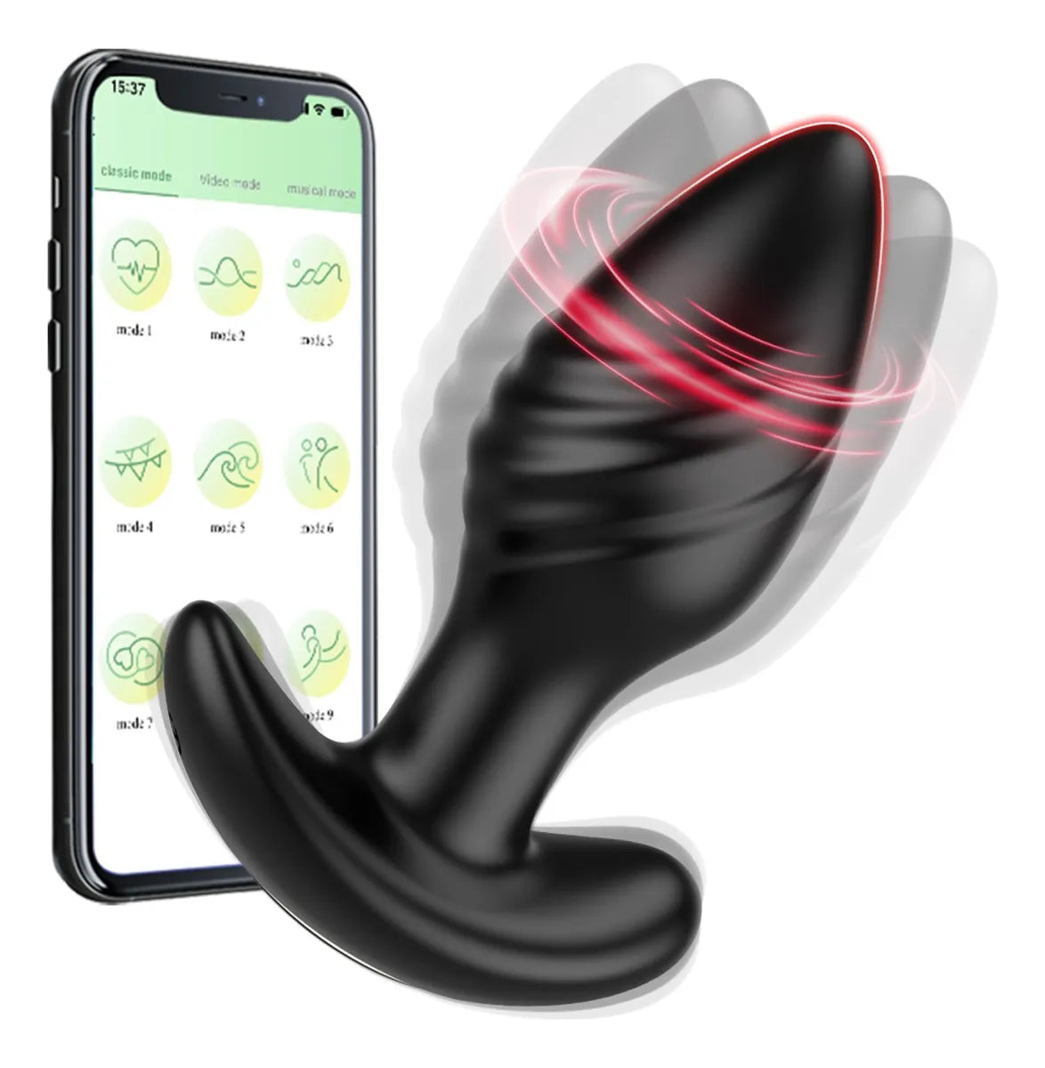 🔌 Vibrador à Rotation – Plug Anal avec Massage et Contrôle via Application