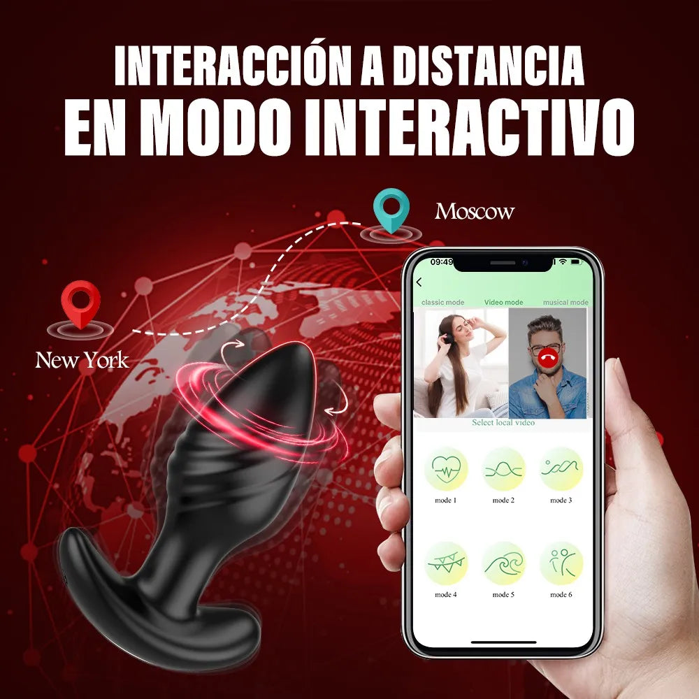 🔌 Vibrador à Rotation – Plug Anal avec Massage et Contrôle via Application
