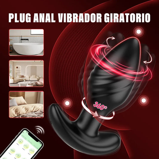 🔌 Vibrador à Rotation – Plug Anal avec Massage et Contrôle via Application