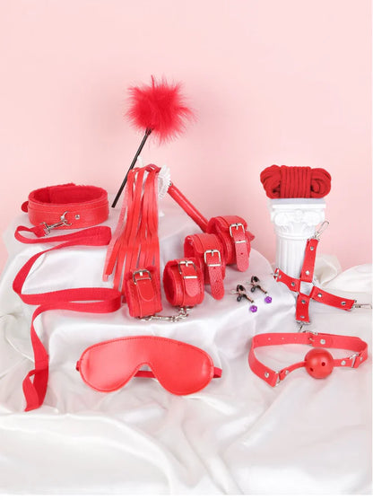 Kit de Bondage SM – Menottes Poignets & Chevilles avec Sangles de Lit – Accessoires pour Jeux Intimes en Couple