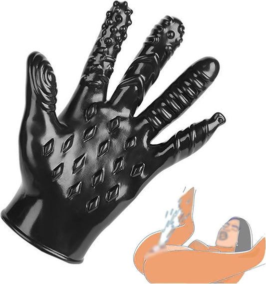 Gants Vibrants Multifonctions – Doigts Moyens – Masturbation & Jeu Fetish en Latex Imperméable