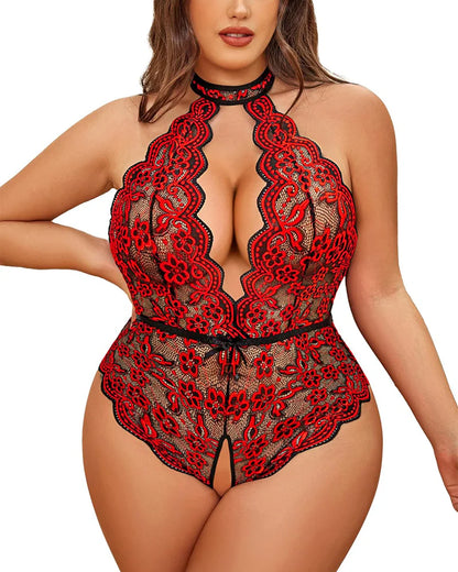 Body en dentelle sexy – Dos nu & entrejambe ouvert
