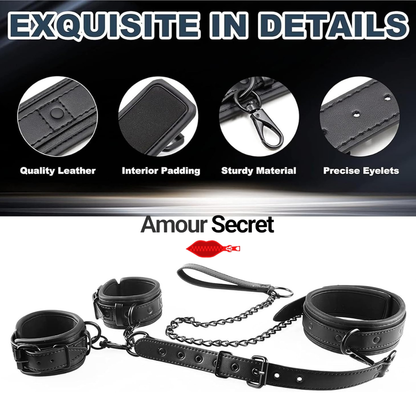Collier & Menottes BDSM – Kit de Jeux pour Couples