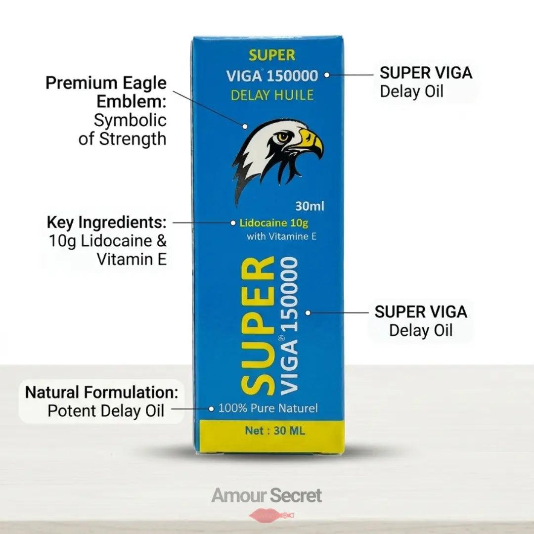Super Viga 150000 · Huile Retardante 30 ml Amour Secret