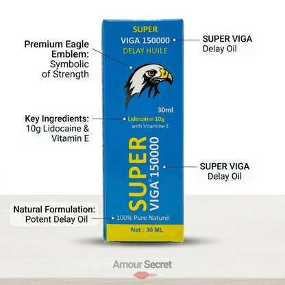 Super Viga 150000 · Huile Retardante 30 ml Amour Secret