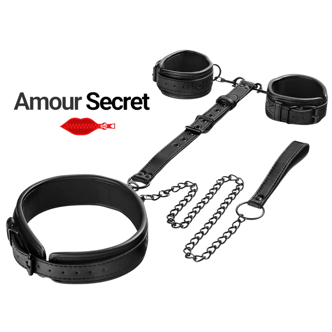 Collier & Menottes BDSM – Kit de Jeux pour Couples