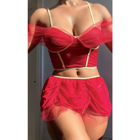 Ensemble Fantaisie avec Mini-Jupe et Bustier Séduisant