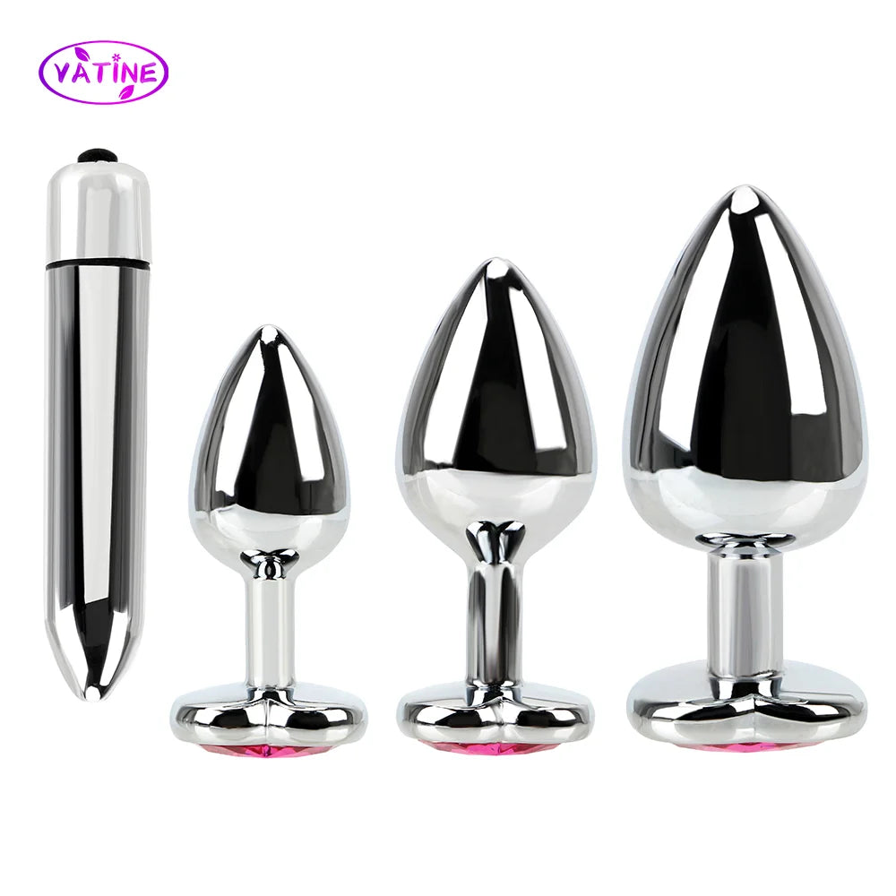 Vibromasseurs anaux en métal de 28 à 42 mm pour femmes, clitoridiens et vaginauxmasturbateurs féminins, sextoys pour adultes. Boutique érotique.